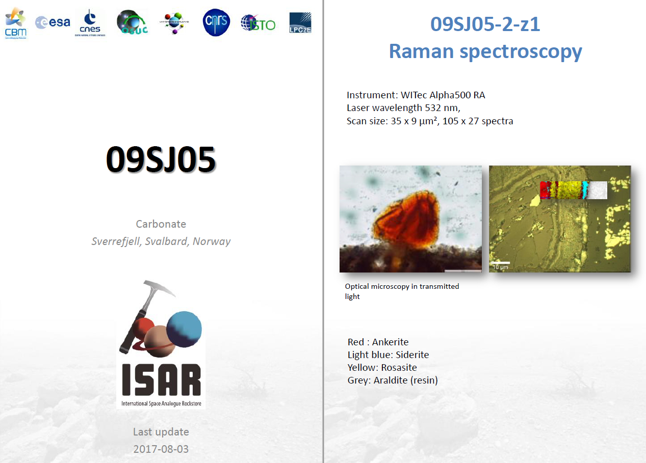 Photo of the .pdf file of the sample 09SJ05 from Svalbard.